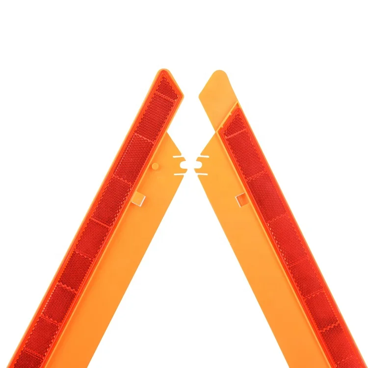 Car road safety tripod warning sign vehicular car towing reflective warning triangle dot distance from car