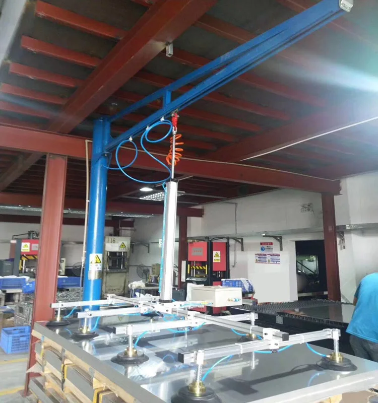 Cantilever crane vacuum suction lifter with air compressor