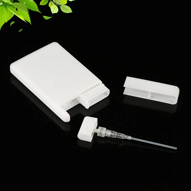 
Factory price 20 ml black white PP plastic credit card perfume spray bottle 