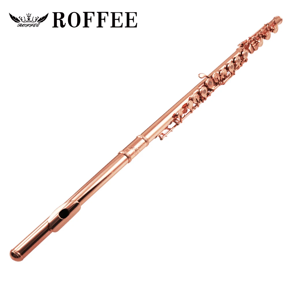 ROFFEE 991 Professional Performance Level 17 Open Holes Rose Gold Plated Sterling Silver Flute