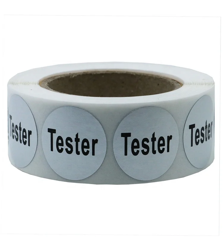 Hybsk Metallic Gold Cosmetic Tester Labels 20mm Round Total 500 Per Roll (1 Roll)