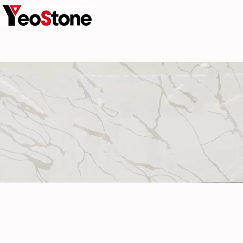 
White Artificial Calacatta Quartz Slabs For Countertop Price 