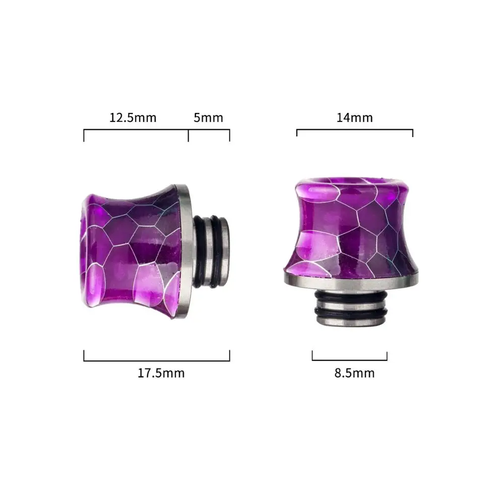 lovekeke-033 cheap e cig 510 stainless steel rainbow snake skkin  slim waist shape resin drip tip for 510 atomizer