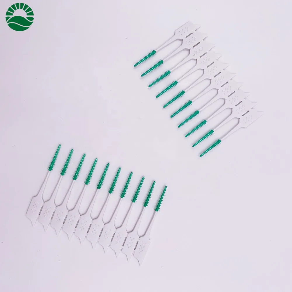 
New Disposable Interdental Brush Dental Floss Picks Ended Rubber Toothpick 