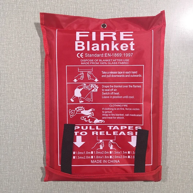 EN1869 certificate fiberglass emergency fire blanket for kitchen