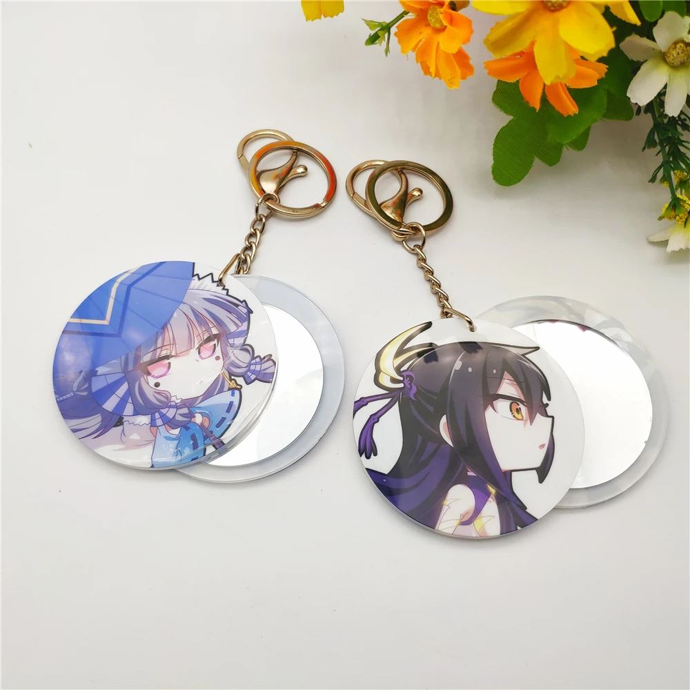 Free Sample CMYK Offset Print Acrylic Mirror Keychain Custom Anime Acrylic Keychain Key Chain