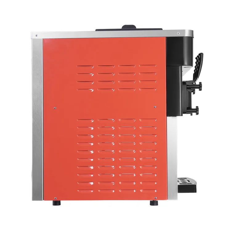 2023 Table Top Rainbow Soft Ice Cream Machine Automatic Food Grade Frozen Yogurt Gelato Maker wth Strawberry Flavor