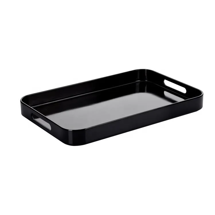 Wholesales Cheap Bulk Restaurant Hotel Service Black Melamine Tray