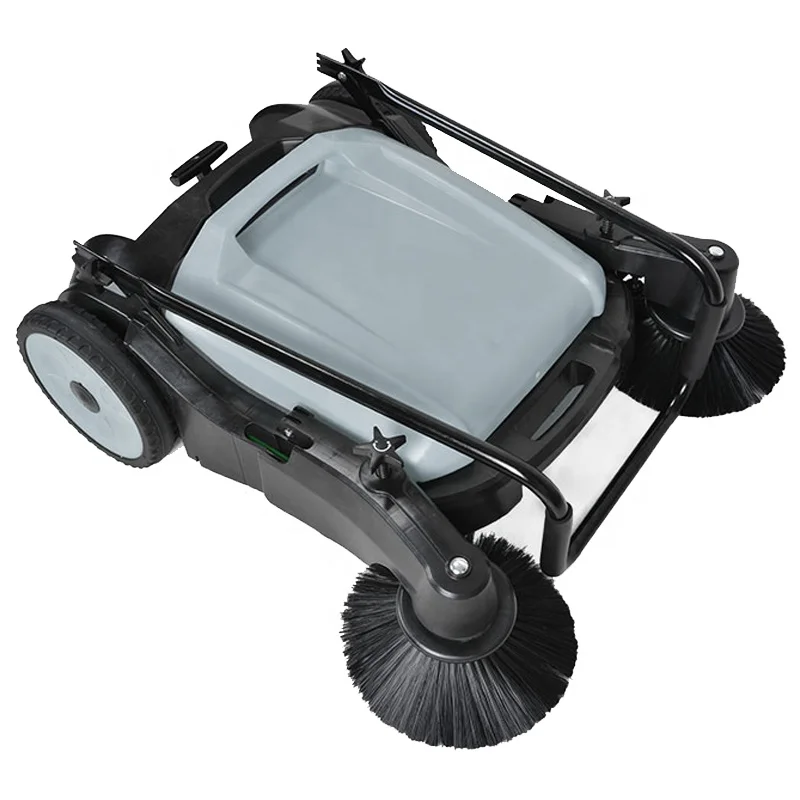 easy home cordless asphalt road hand push cleaning sweeper and ground floor sweeper for sidewalk parking lot warehouse factory