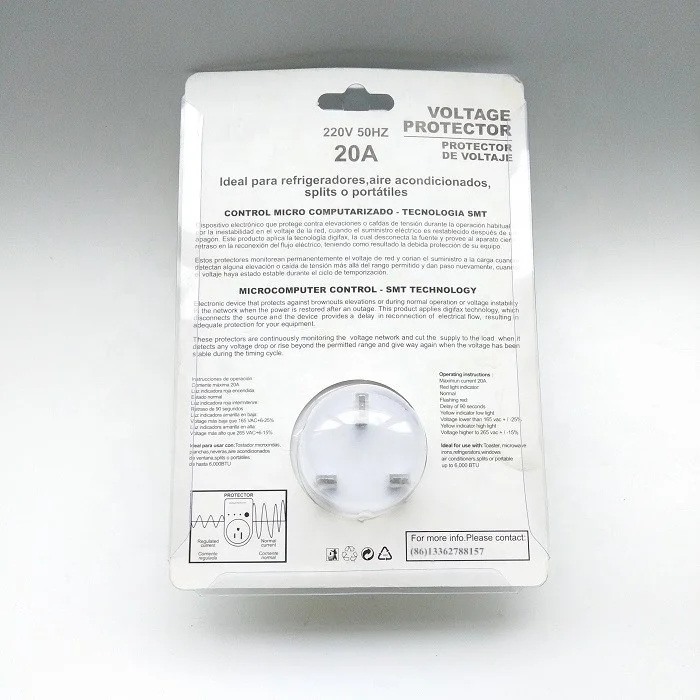 230V High Low Voltage protector 10A 16A 20A with UK/EU/AU/USA Plug