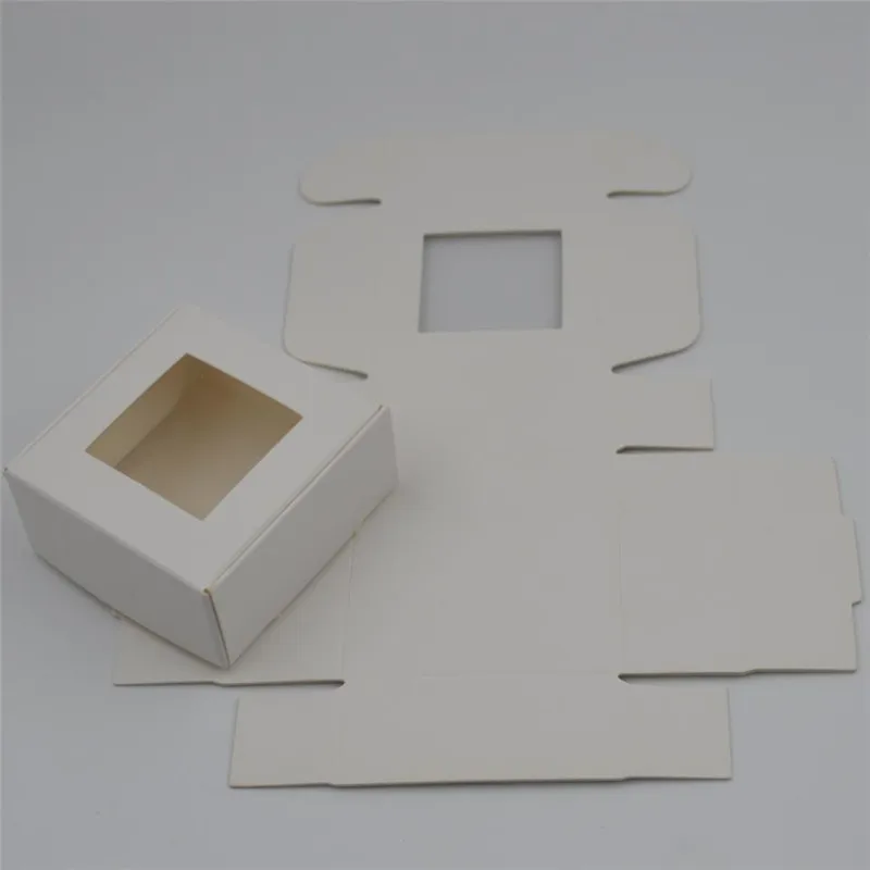 luxury customized printing white cardboard package kraft paper soap box with window