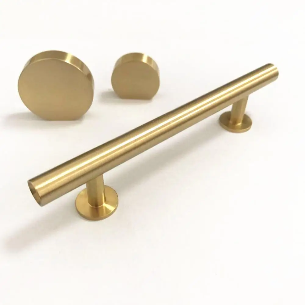 New Design PB Stainless Steel Polished Brass Solid Furniture Kitchen Cabinet T Bar Handle