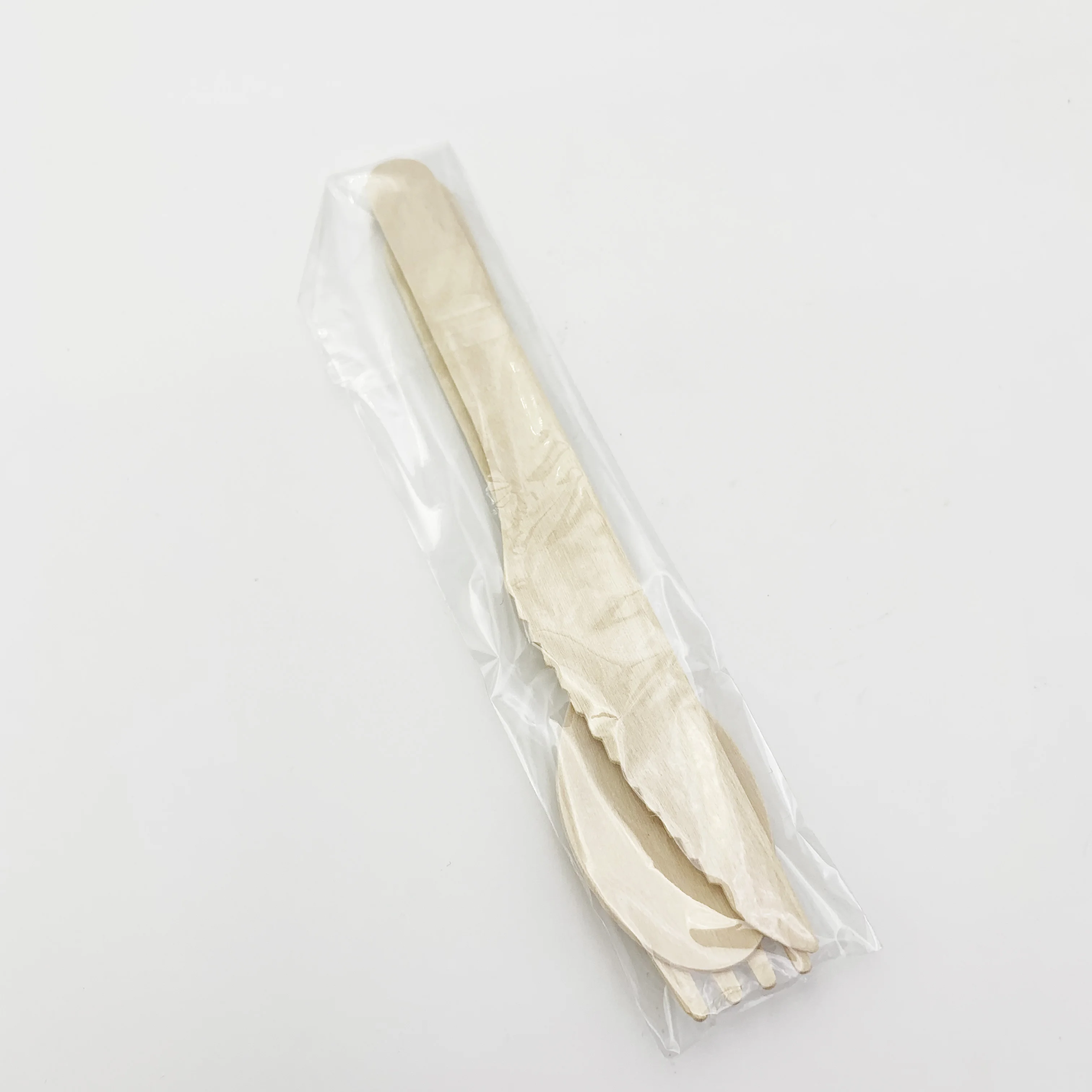 Custom Printed High Quality  Utensils 140mm 160mm Birch Disposable Spoon Fork Knife Set Wooden Cutlery