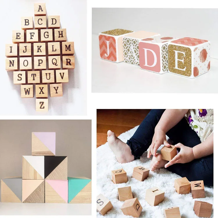 Wholesale  colorful shape stacking wooden puzzle wooden alphabet letter blocks toy for kids game