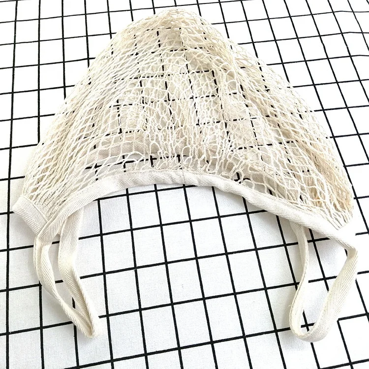
Net Shopping Bag Cotton Market String Reusable Net Shopping Tote with Long Handles Washable Mesh bag Fruit Vegetable 