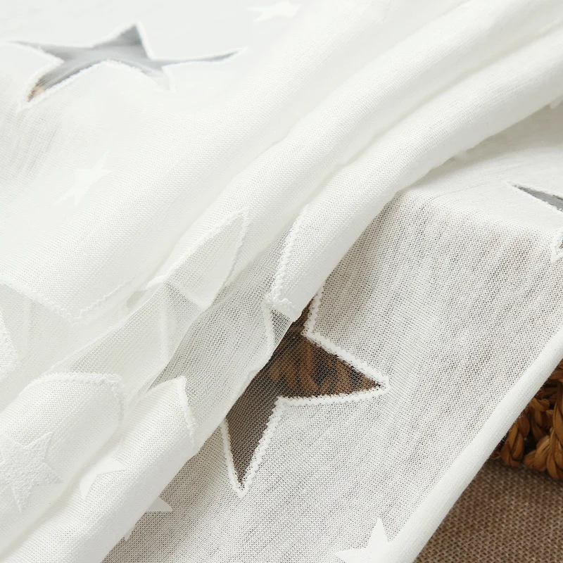 Chinese factory wholesale high quality rayon polyester white star burnt fabric