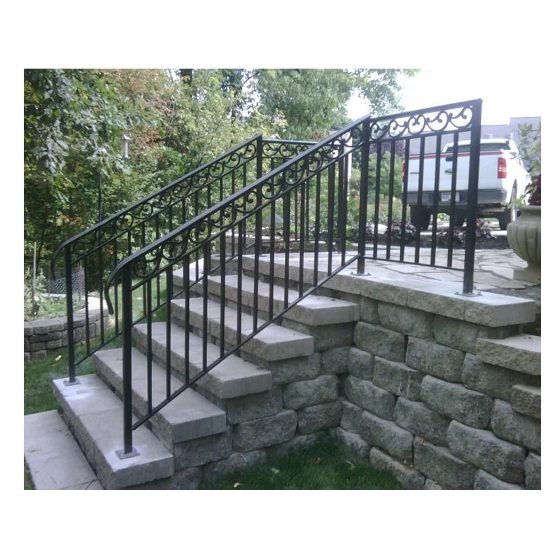 Exterior ornamental wrought iron balcony railings outdoor pool porch crowd control handrails designs