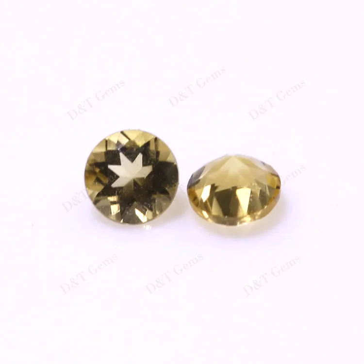 High quality natural 2mm round natural citrine loose gemstone for jewelry making