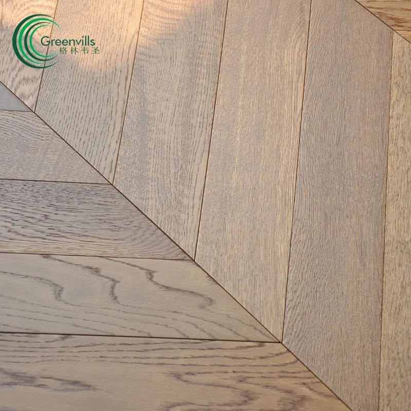 herringbone engineered wood floor oak chevron fishbone brushed parquet wood floor tiles Foshan