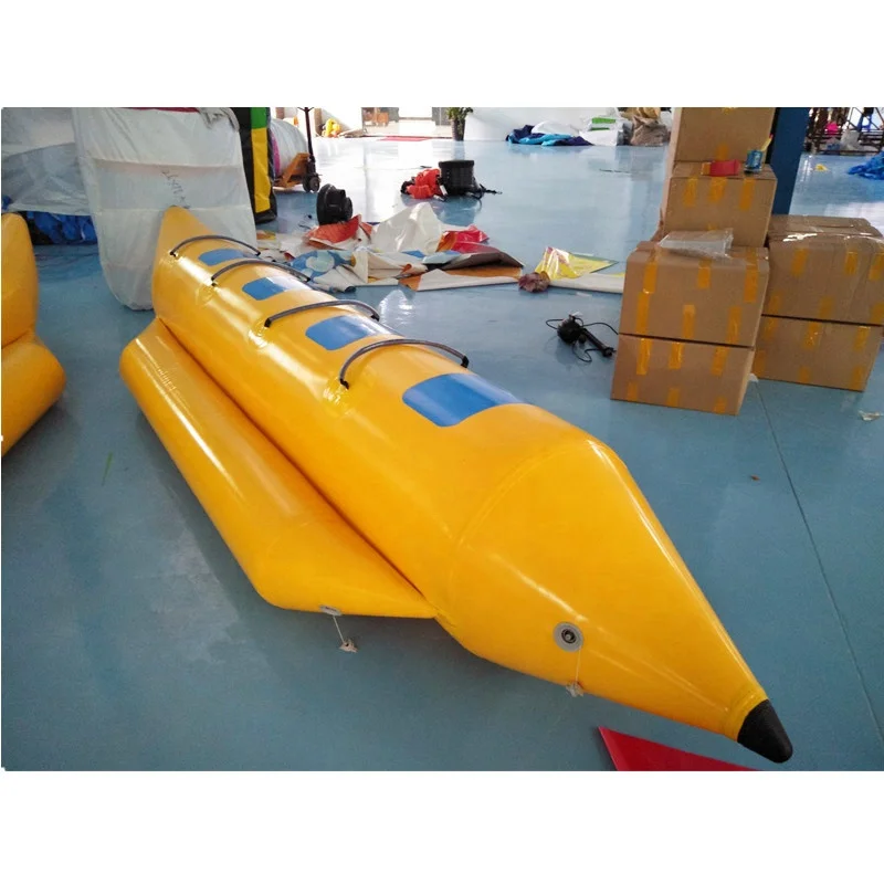 
Inflatable yellow banana boat for 4 seaters. 