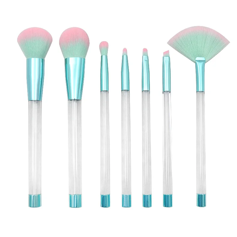 7pcs DIY empty glitter floating Makeup brush kit beauty tool sets assembly brush