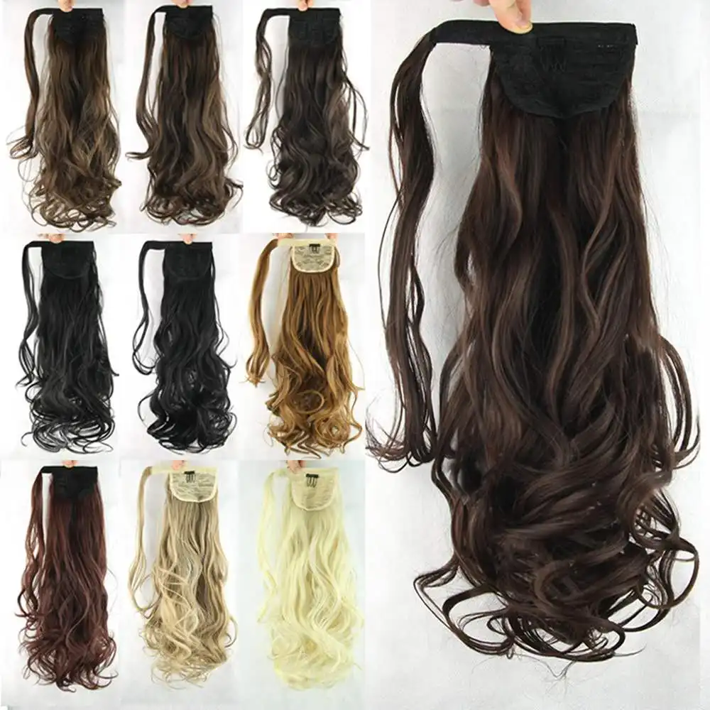 
Wholesale price factory Fashion And Beauty Factory synthetic hair ponytails synthetic hair wigs ponytail holder curly hair 