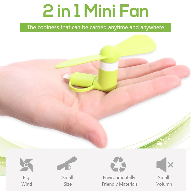 Wholesale Portable 2 in 1 Android Cell Phone Fan