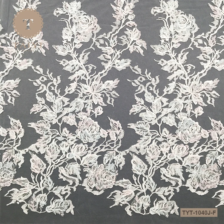 High quality laser cut lace fabric bridal lace for wedding dress