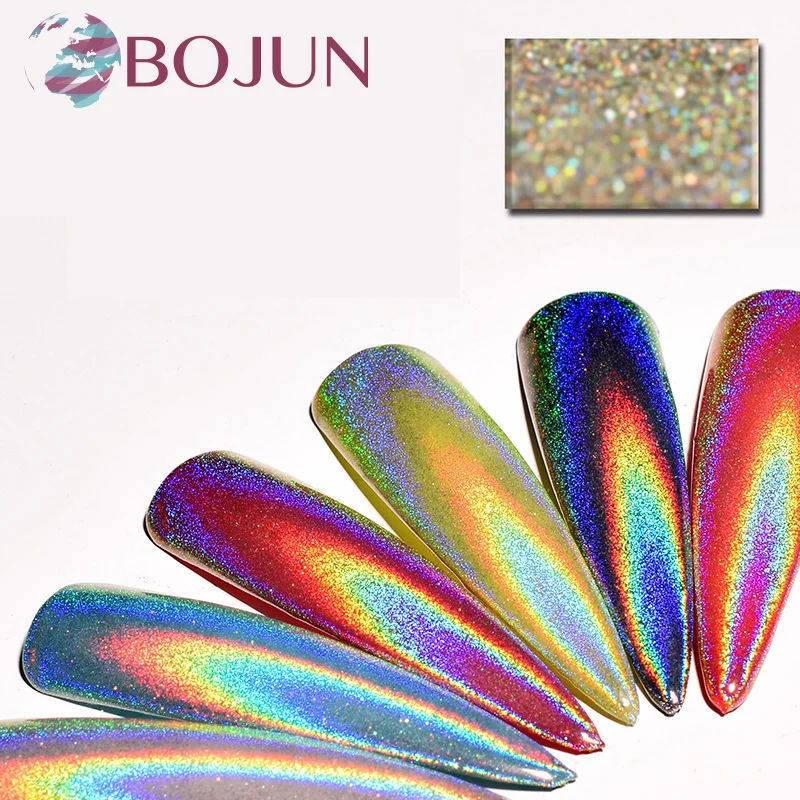 BOJUN Manufactory wholesale Shiny Silver pigment acrylic bulk glitter  Mirror chrome nail decorate holographic powder