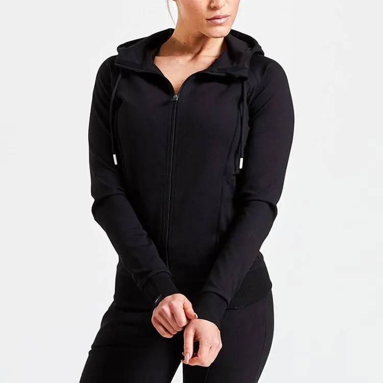 Wholesale High Quality Cotton Polyester Hoodies Fitness 4-Way Stretch Sports Training Wear Women Tracksuit