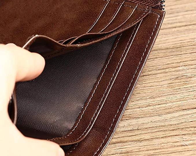 Мужской бумажник из натуральной воловьей кожи, бумажник с карманом для монет на молнии для мужчин