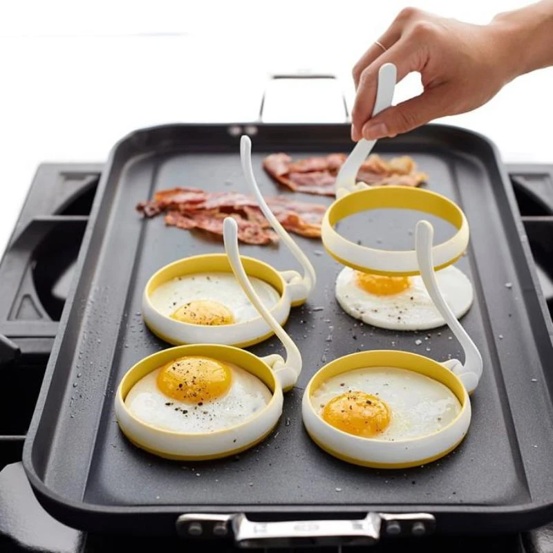 Fried Egg Pancake Ring Omelette Fried Egg Round Shaper Eggs Mould for Cooking Breakfast Frying Pan Oven Kitchen