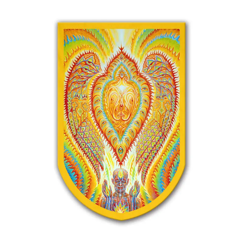 
Custom Polyester Psychedelic Trippy Fabric Wall Banner Designs Home Decor Eyes Abstract Art House Flags 