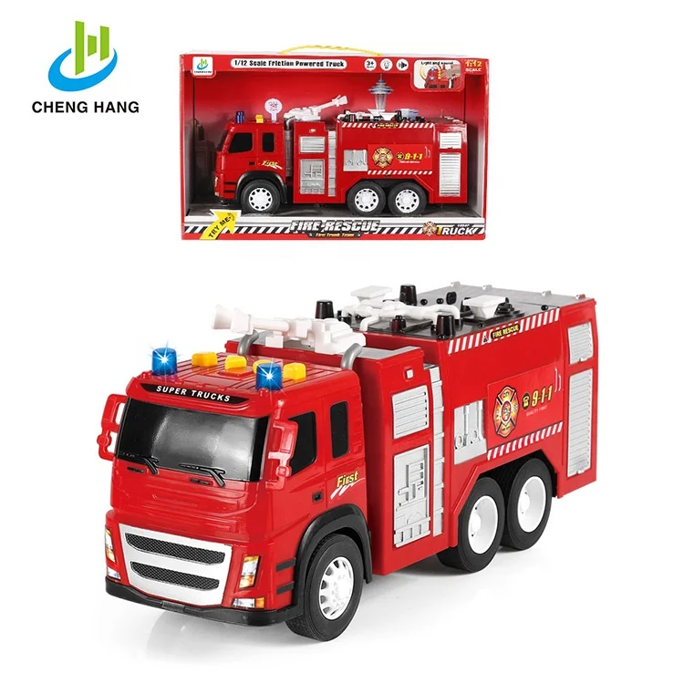 
1/12 13 inch Light & Sound & Friction Hobbies Rescue Vehicles Fire Engine Truck Toys 