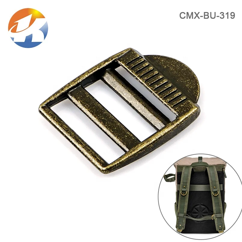 Wholesale Custom Bag Adjustable 1 Inch Metal Tri-Glide Ladder Lock Buckle for Backpack
