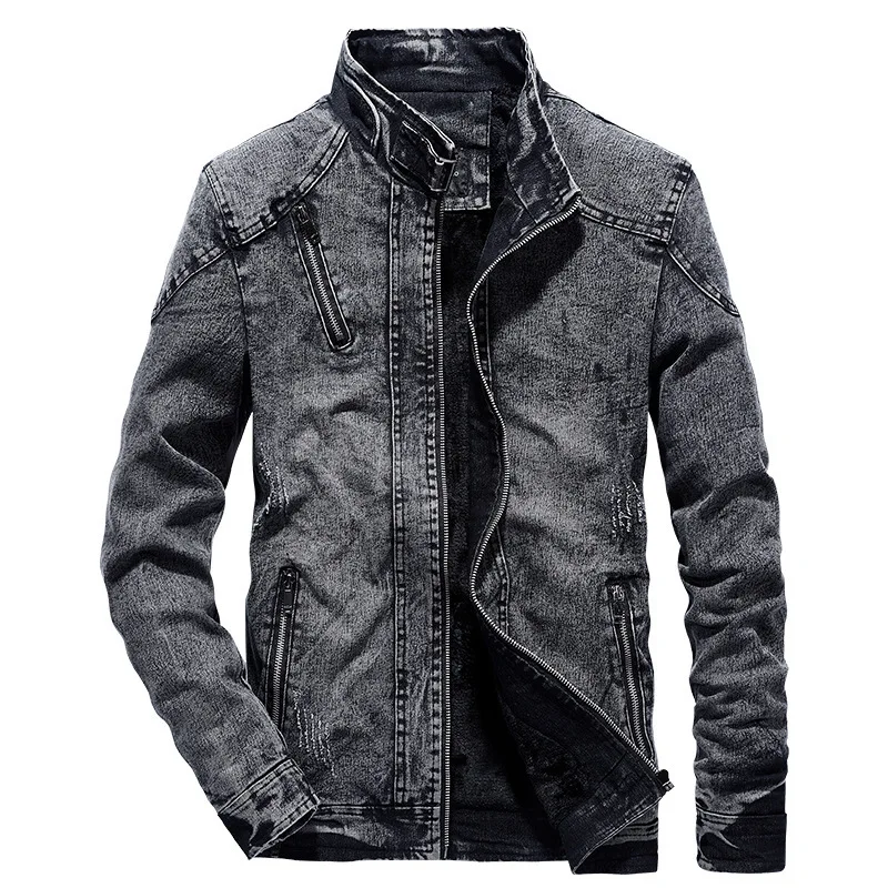
Hot selling men retro casual cotton denim jackets for young guys with high quality 