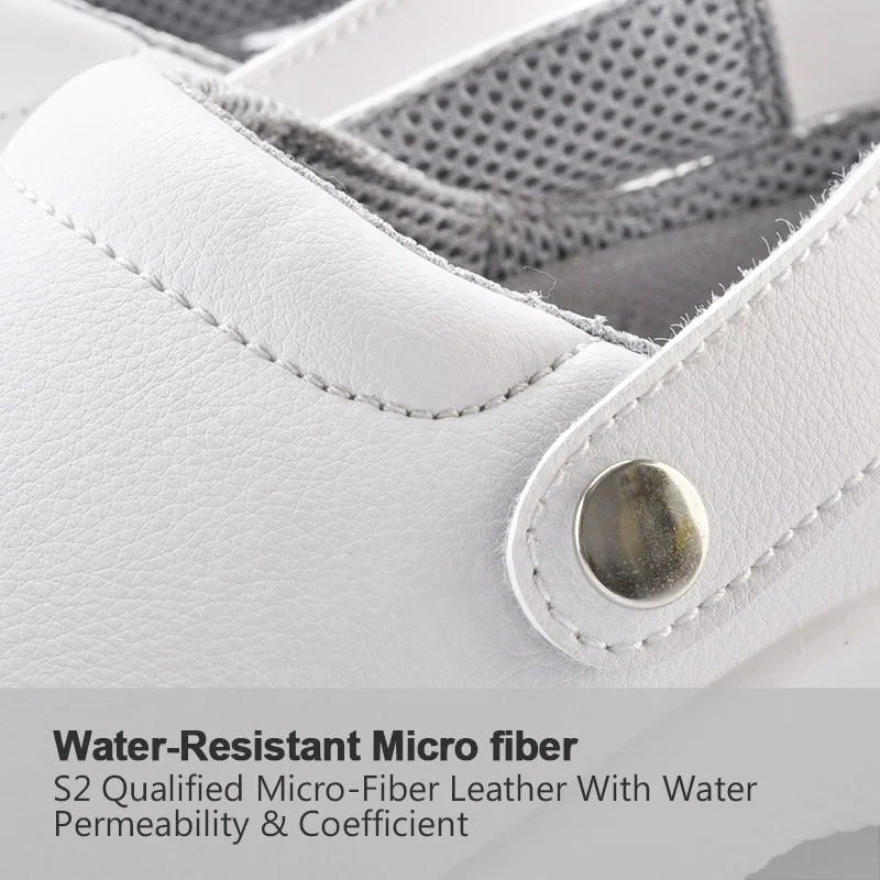 Anti Slip White Chef Work Shoes Kitchen Safety Trainers Lady & Women in KFC Food Industry,  Restaurant, Cleanroom, Laboratory