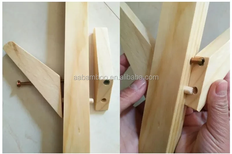 Solid Wood Bamboo Standing Bag Hat Coat Rack