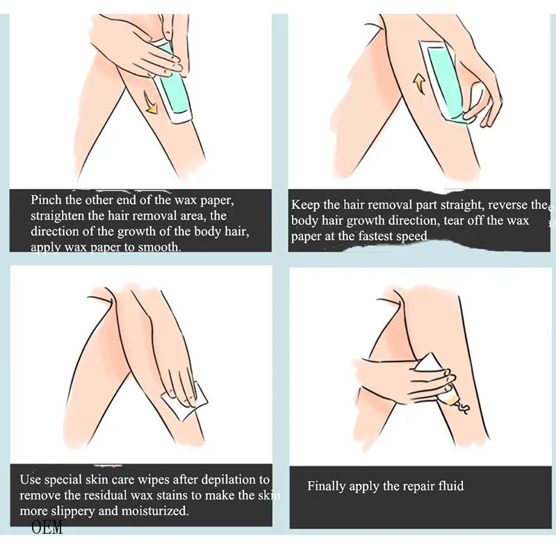 2021 top quality skin care non-woven fabric hair removal wax paper 150pcs disposable wax strips