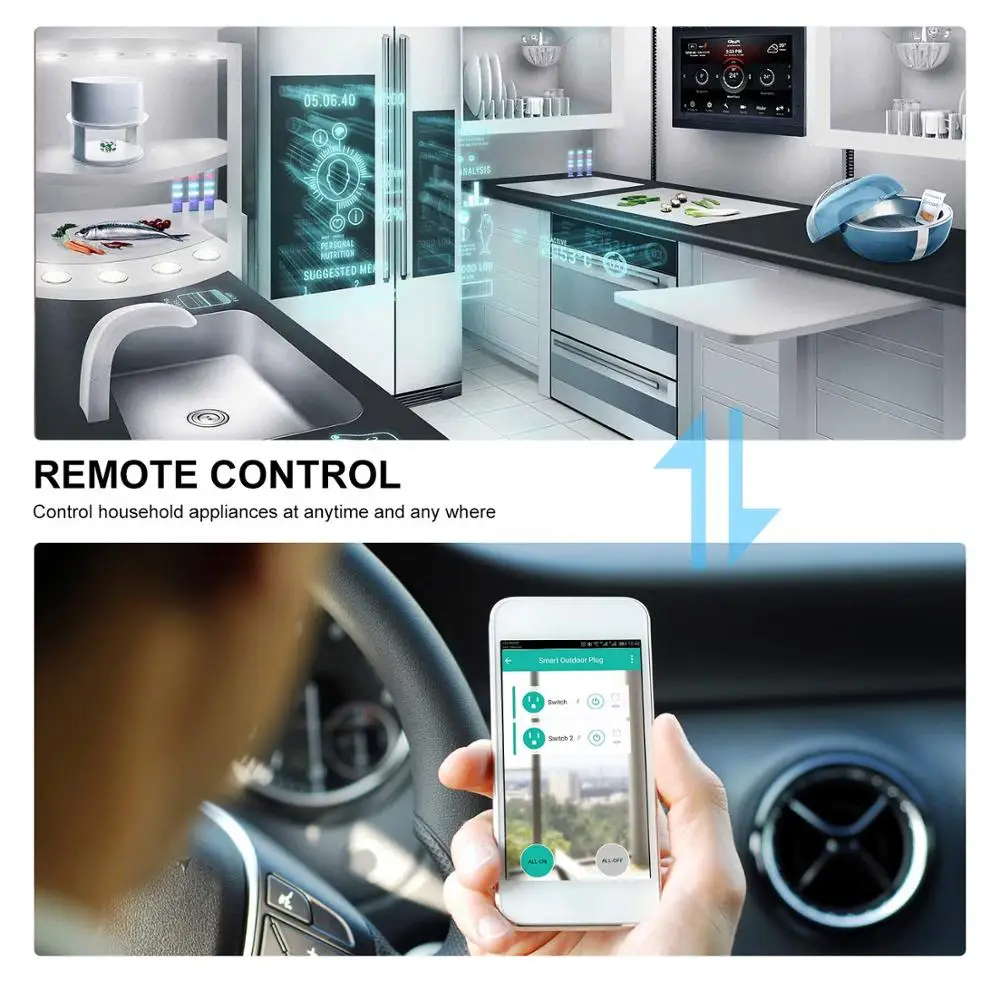 WiFi dual Smart outlets & Night Light Works with Alexa