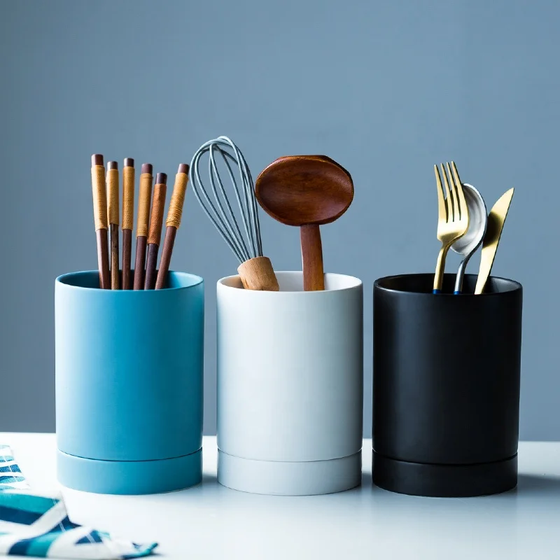 Multiple color cutlery holder restaurant ceramic chopstick holder for table