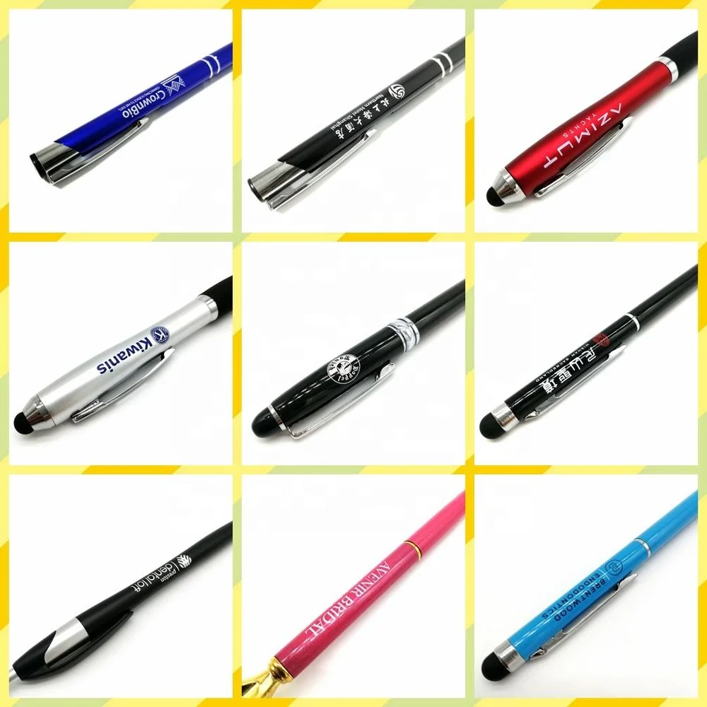 Promotional Free Custom LOGO Ballpoint Pens 2 in 1 Tablet Stylus Pen Touch Screen Pen for iPhone iPad