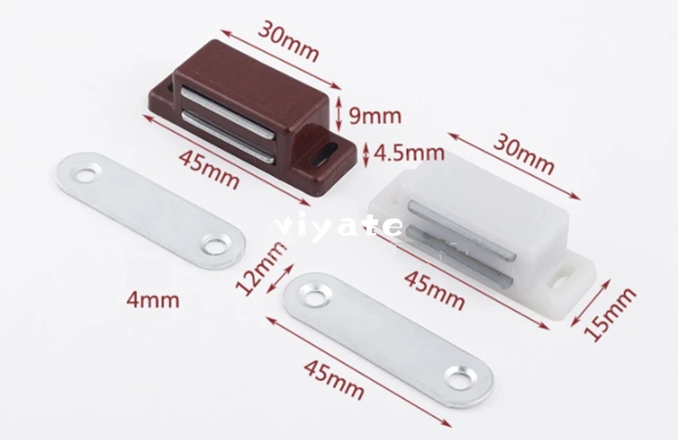 plastic magnet cabinet door magnetic door catch / latch  with plate