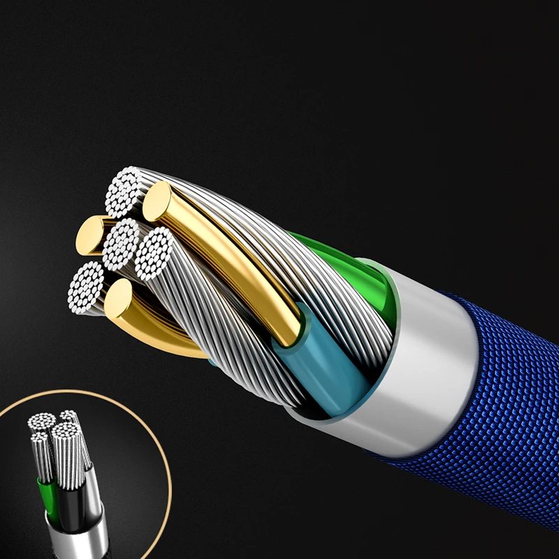 
2019 Hot Sale Top quality fast speed Denim Nylon braided cable usb cable 