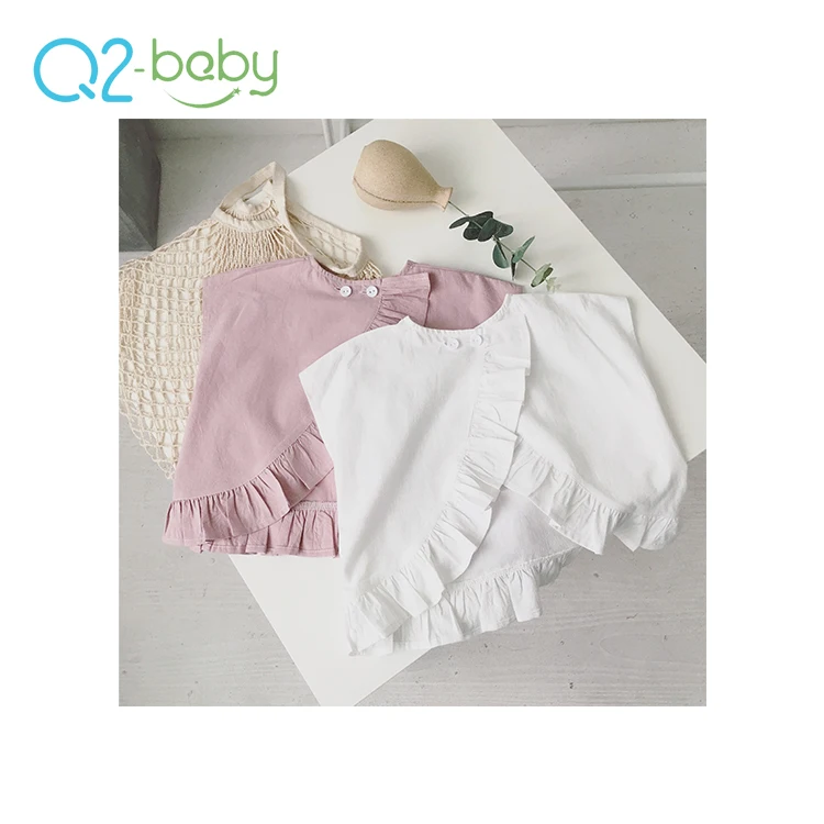 
Q2-baby New Back Button Kids Clothes Custom Made Baby Ruffle Blouse Shirt 