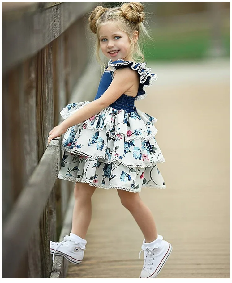 
Toddler Infant Kaftan Kids Cotton Clothes Summer Lolita Casual Baby Girl Dress 