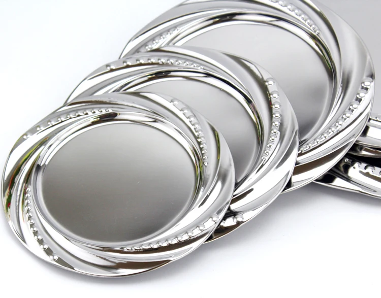 
Stainless steel 410 jade leaf pearl decoration plate/tray/dish 