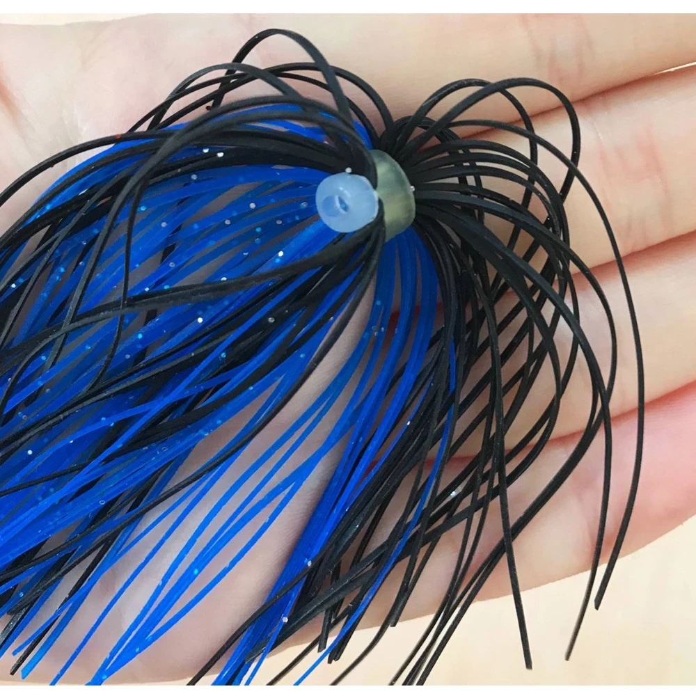 10pcs/Bag Fishing Rubber Jig Skirts 50 Strands Silicone Skirts Soft Lure Wire Fishing Tackle Fish Accessory