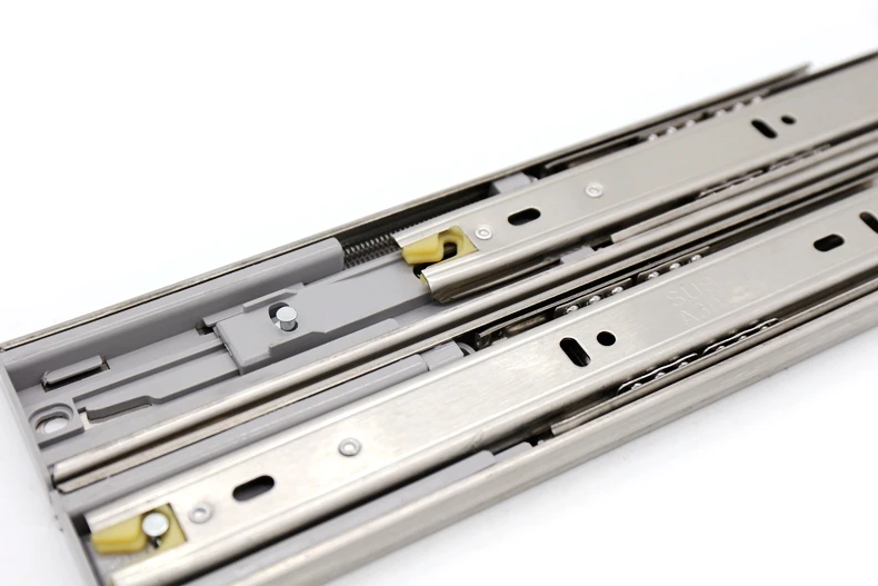 High Quality Ball Bearing Full Extension Stainless Steel Soft Close Hydraulic Cabinet Drawer Slide Rail For Kitchen Office