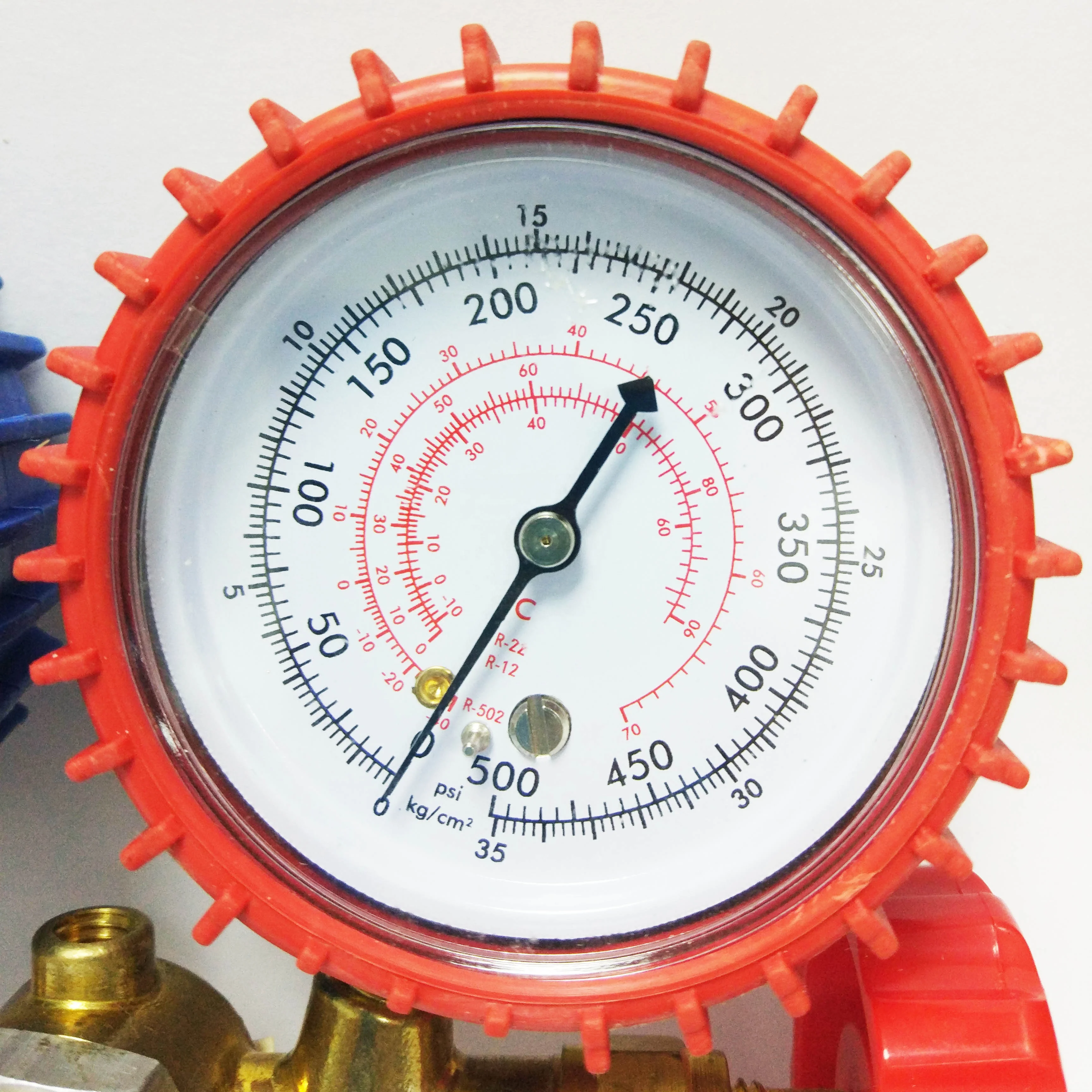 AC refrigerant r134a/r22 air conditioning brass dual manifold pressure gauge set